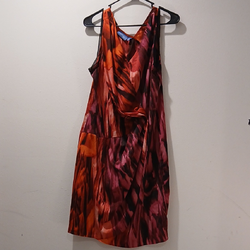 Simply Vera Vera Wang Asymmetrical Dress in Red and Pink